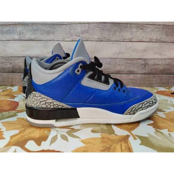 Nike Air Jordan 3 Retro Varsity Royal Racer Blue Cement Size 8.5 Men CT8532-400 - Picture 2 of 6